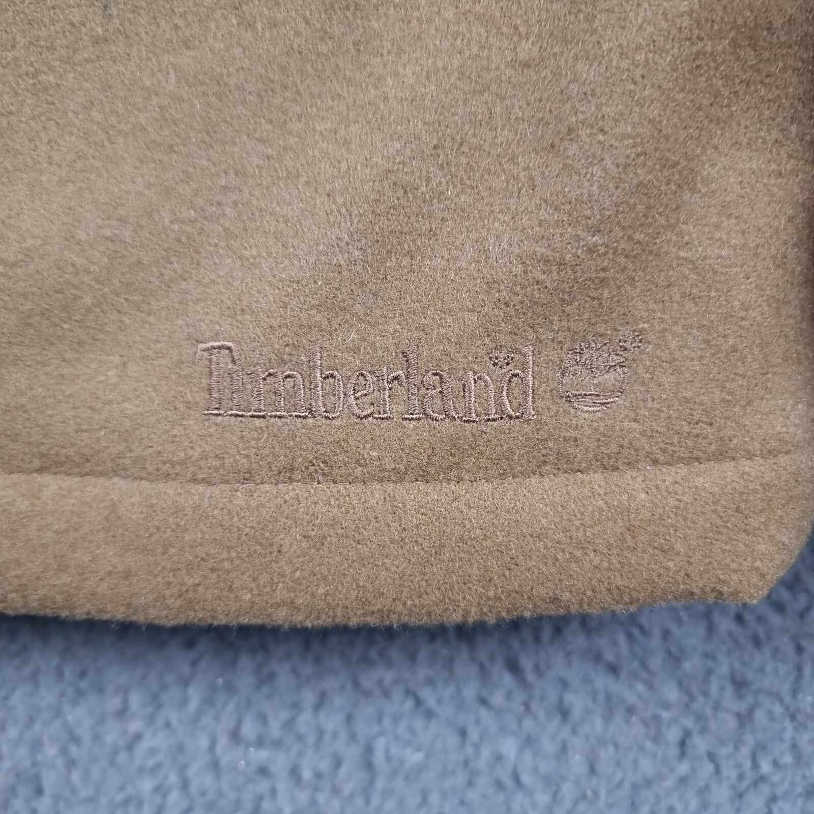 Vintage Timberland Jacket Mens L Brown Wool Coat Overcoat Insulated Collared 2002 Y2K