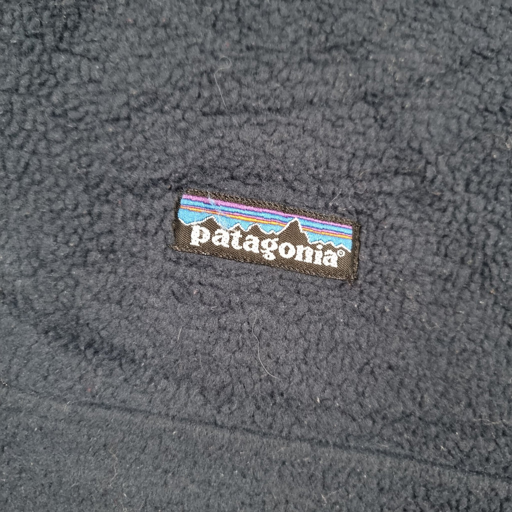 Vintage PATAGONIA Jacket Mens 2XL Blue Navy Synchilla Fleece Marsupial 1/2 Zip