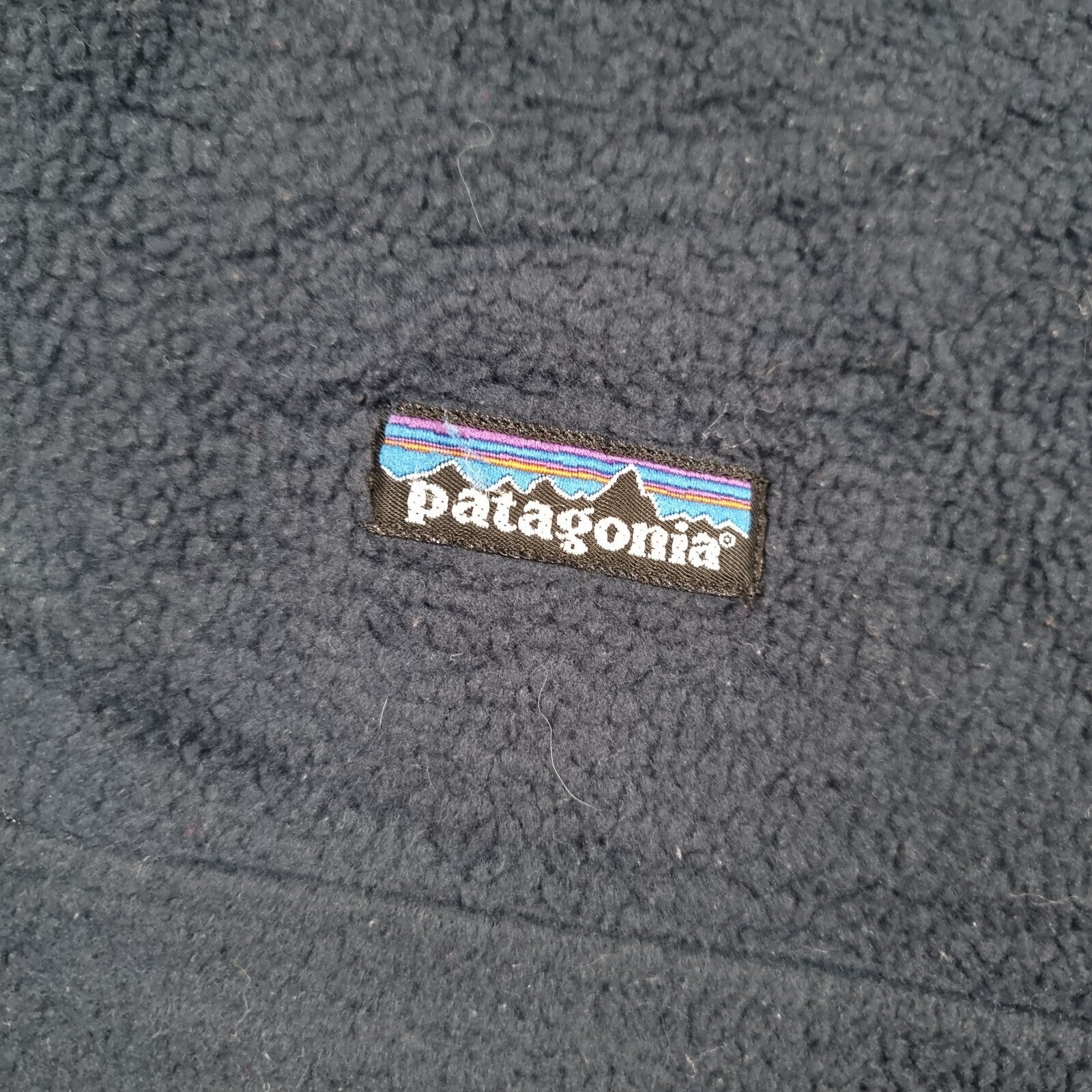 Vintage PATAGONIA Jacket Mens 2XL Blue Navy Synchilla Fleece Marsupial 1/2 Zip