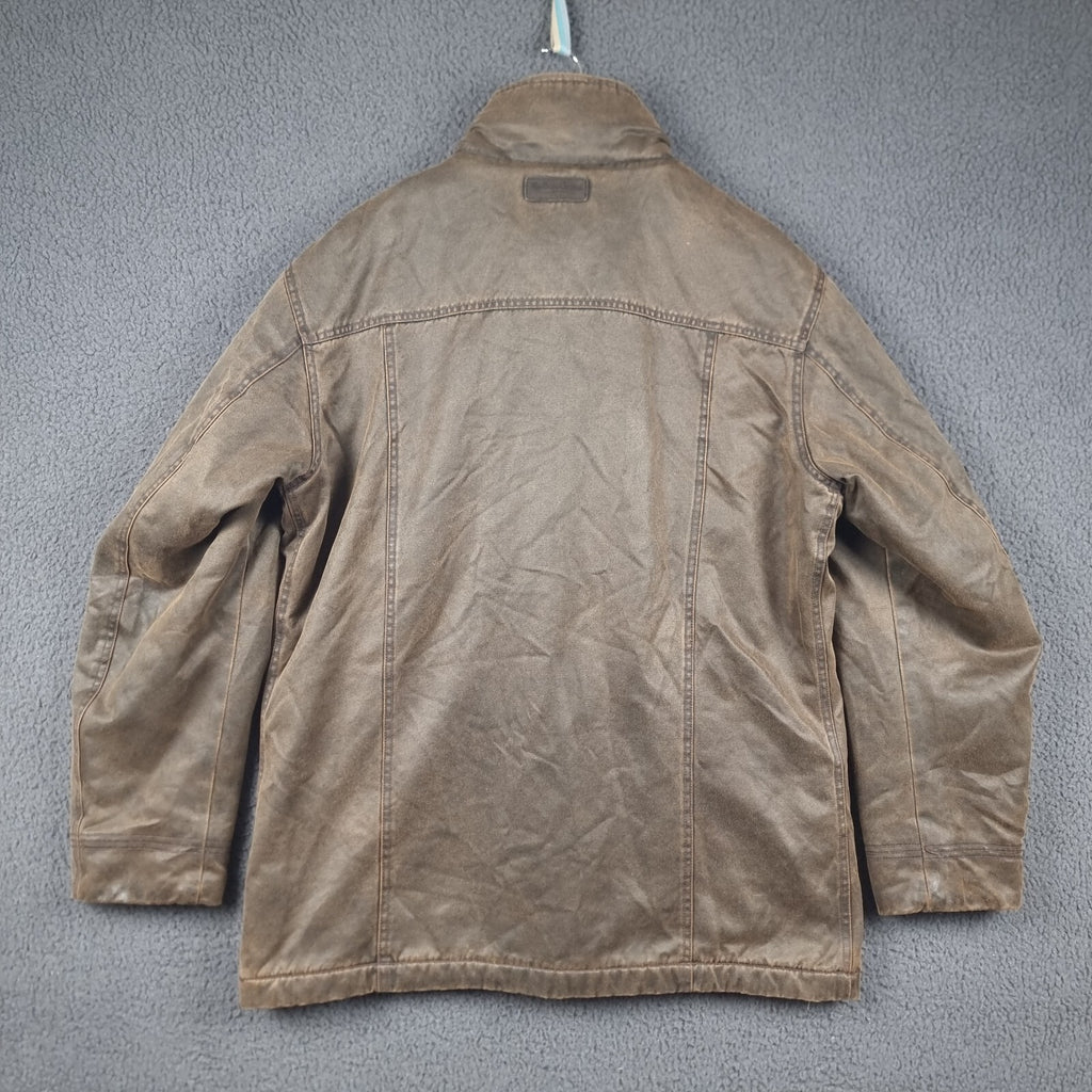 MARLBORO CLASSICS Jacket Mens XL Brown Wax Look Blanket Lined Ranch Field Coat