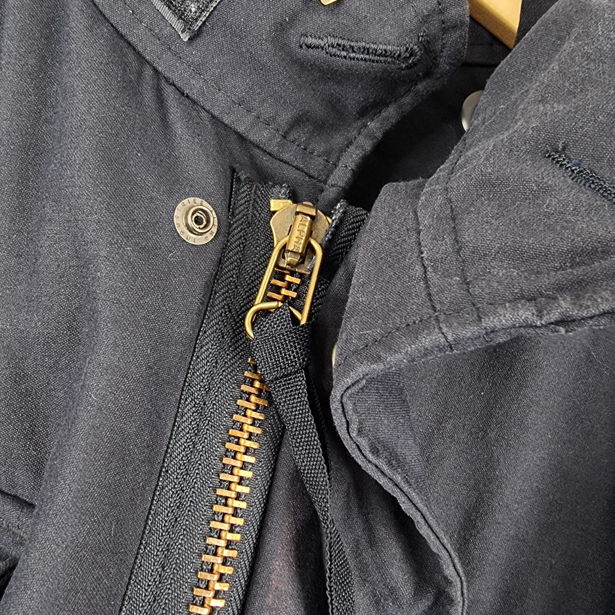 Vintage Alpha Industries Jacket Mens XS Navy Blue M65 Military Field Coat Canvas