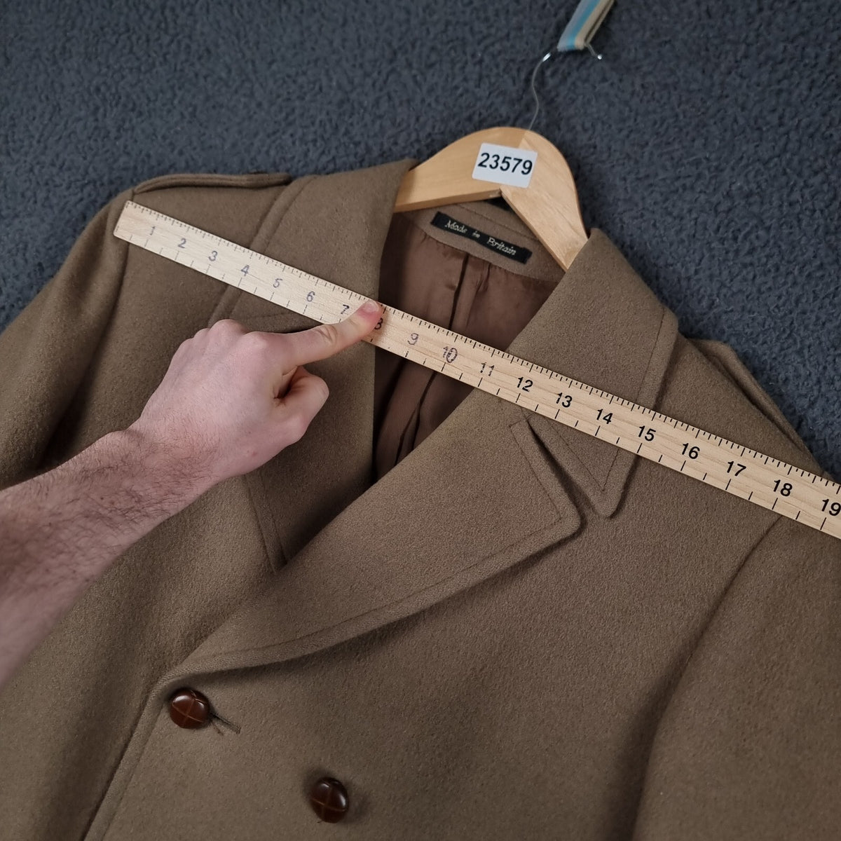 Vintage Dunn & Co Coat Mens M Medium Brown Pure Wool Double Breasted Crombie