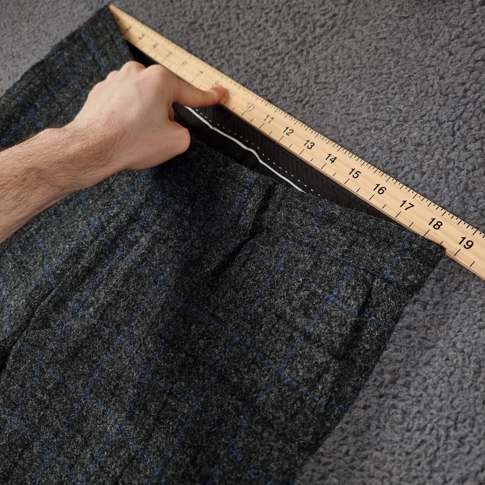 Vintage HARRIS TWEED Suit Mens 44R W38 L30 Grey Check Hacking Blazer Trousers