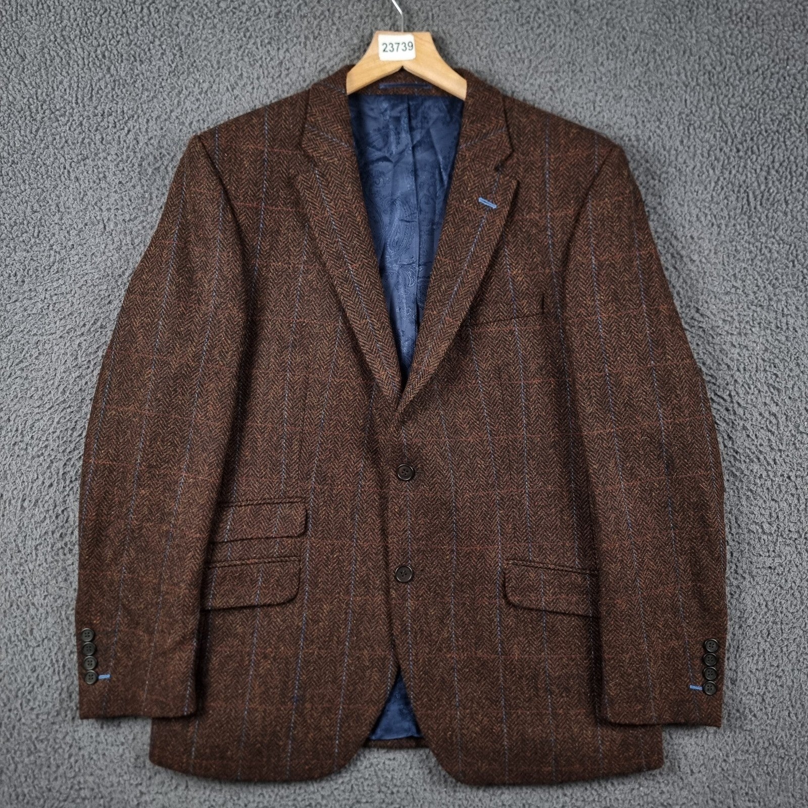 STUMPER & FIELDING Blazer Jacket Mens 42R Check Tweed 100% Wool Hacking Sporting