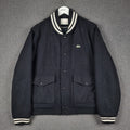 LACOSTE Jacket Mens 2XL 56 FR 7 Blue Navy Wool Blend Bomber Varsity Flight