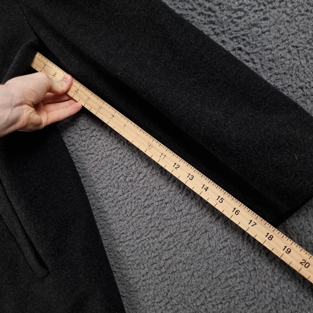 BUGATTI Coat Mens 2XL 52 Black Wool Cashmere Long Trench Overcoat Collared