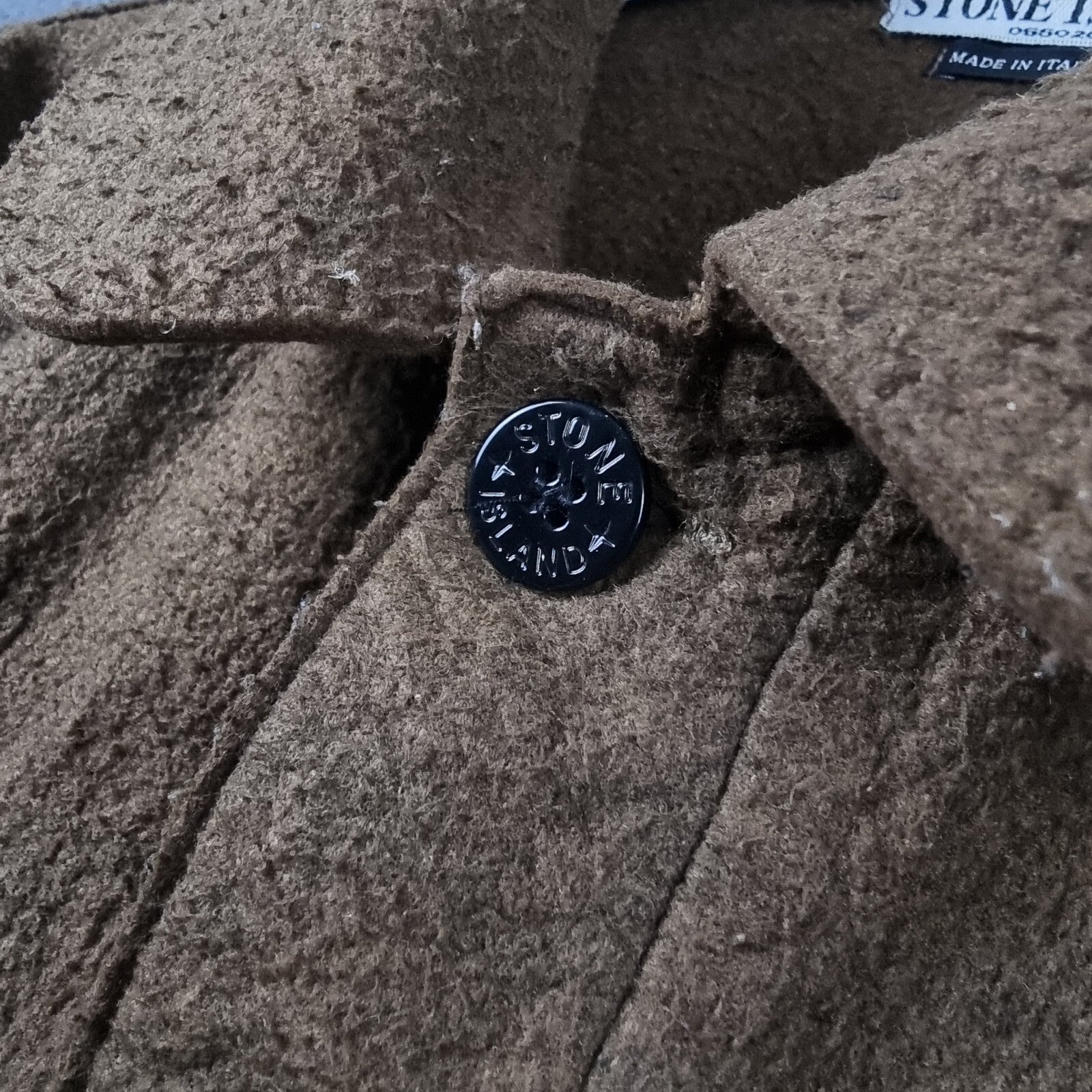 Vintage STONE ISLAND Jacket Mens XL Brown Felt Field Coat Made In Italy F/W 2005