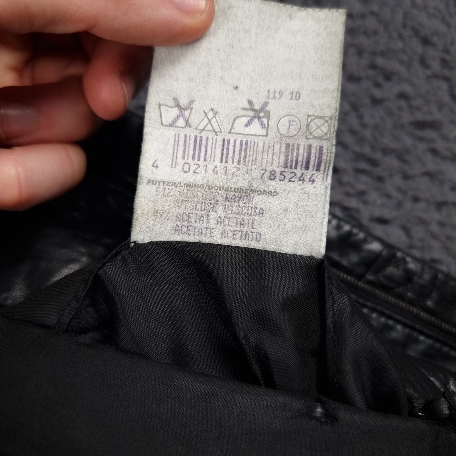 Vintage HUGO BOSS Leather Jacket Mens L Large 40 Black Soft Lambskin Nappa 90s