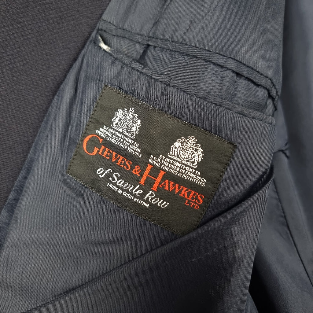 Vintage GIEVES & HAWKES Blazer Jacket Mens 42 Wool Double Breasted Metal Buttons