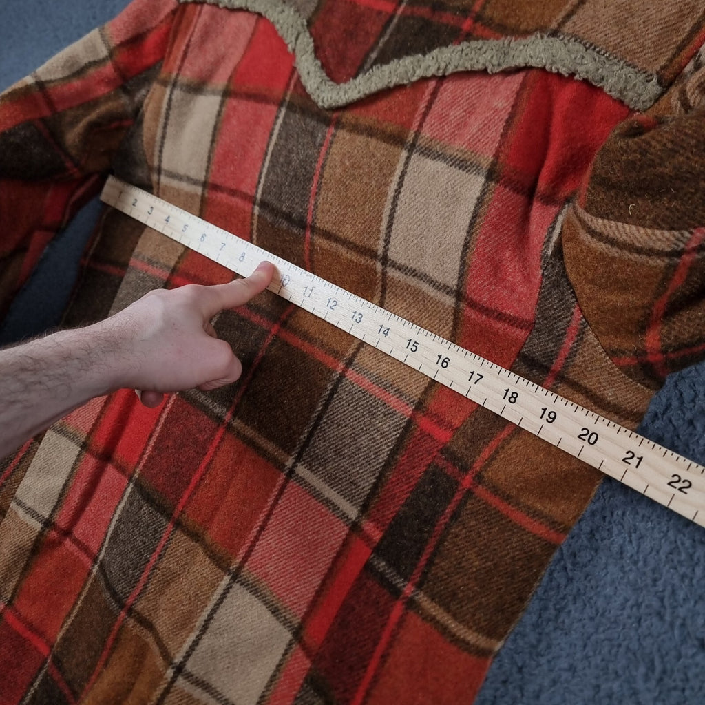 Vintage Diesel Jacket Men S Small Check Plaid Sherpa Shearling Venomous Trails