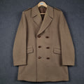 Vintage Dunn & Co Coat Mens M Medium Brown Pure Wool Double Breasted Crombie