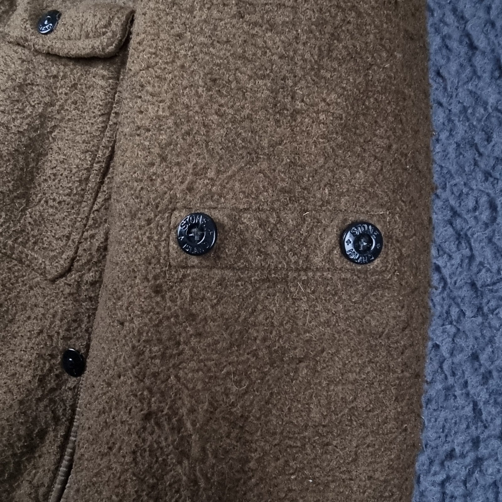 Vintage STONE ISLAND Jacket Mens XL Brown Felt Field Coat Made In Italy F/W 2005