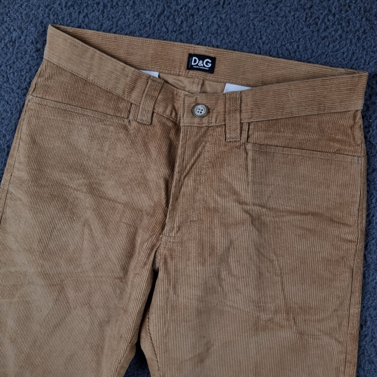 DOLCE & GABBANA Trousers Mens W32 L30 Brown Corduroy Cord 100% Cotton Italy Made