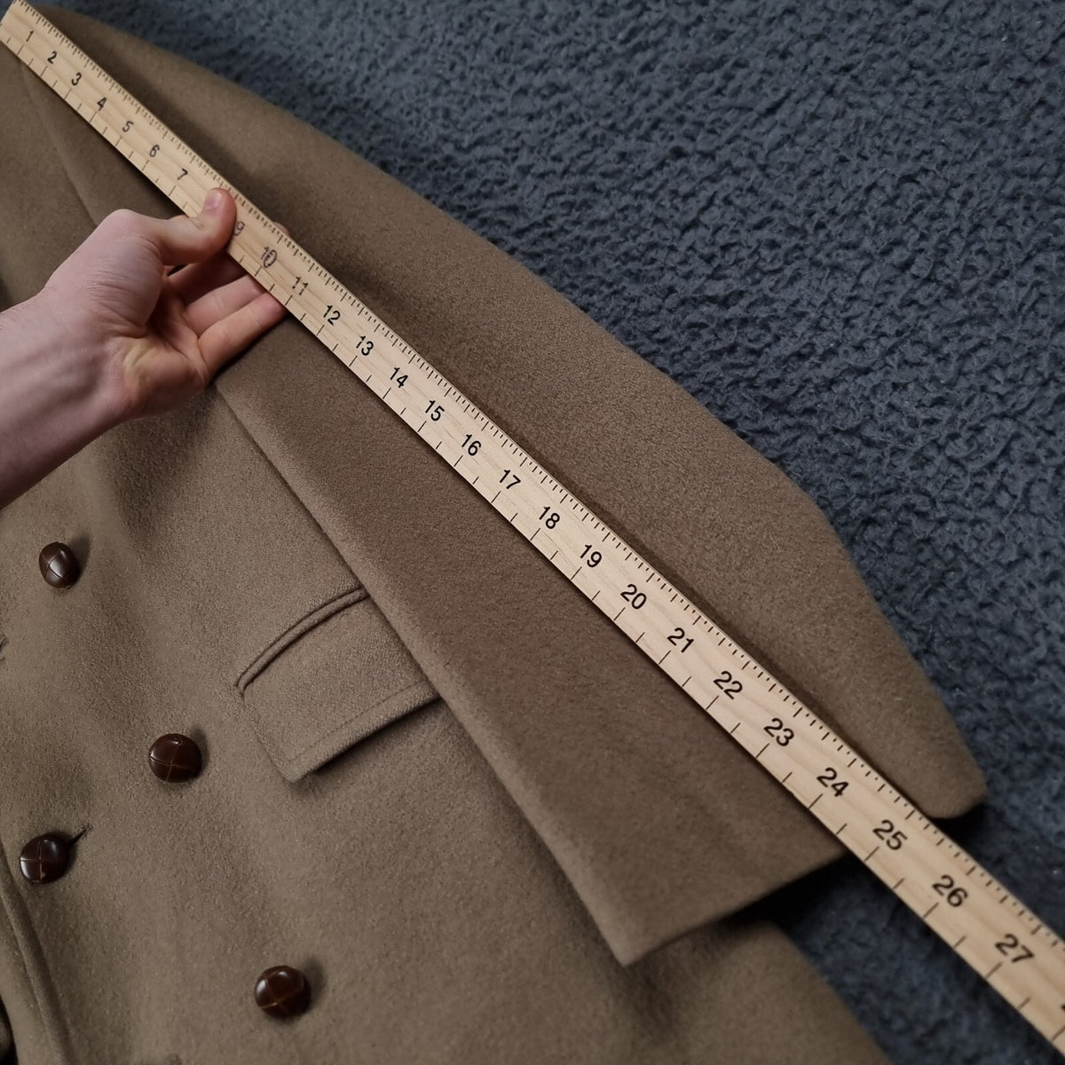Vintage Dunn & Co Coat Mens M Medium Brown Pure Wool Double Breasted Crombie