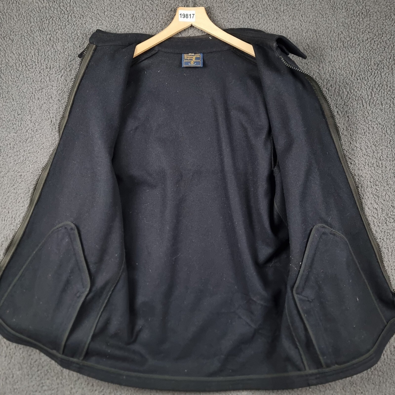 Vintage ERMENEGILDO ZEGNA Yachting Jacket Mens L Large Wool Collared Zip 80s