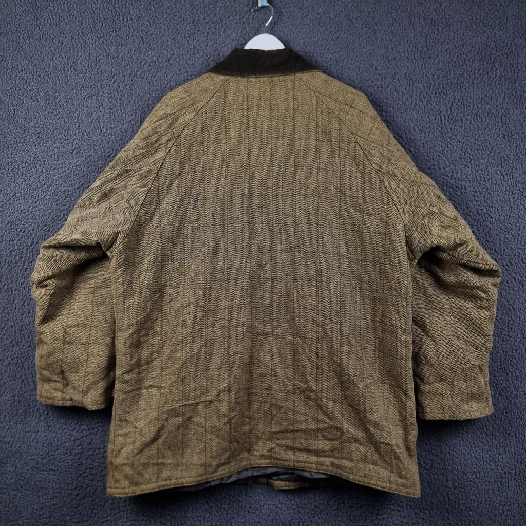 NICKY ADAMS Shooting Jacket Mens 2XL Green Derby Tweed Wool Blend Sporting
