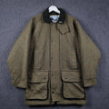 BRONTE Shooting Jacket Mens L Large Green Check Derby Tweed Wool Field Coat UK