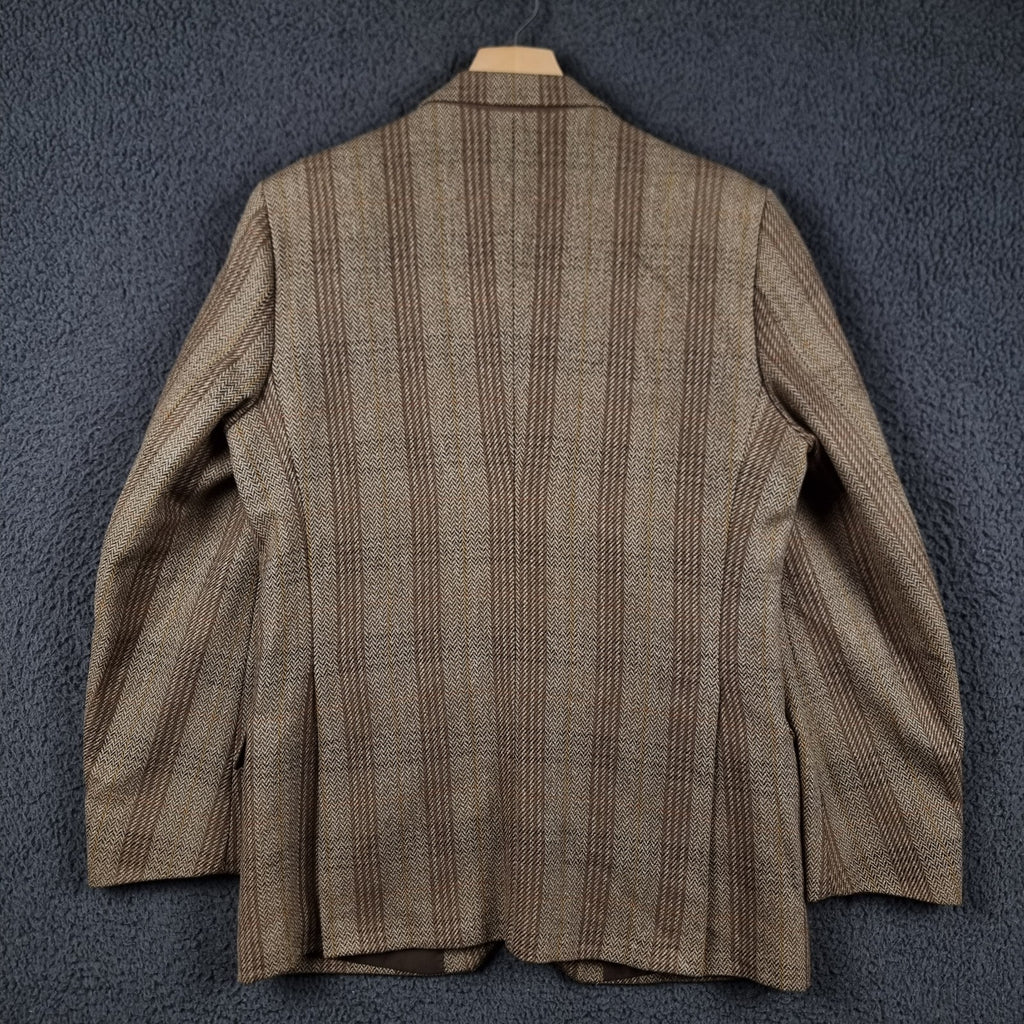 Vintage CAMPBELL'S OF BEAULY Jacket Mens 42 Brown Check Gurtex 100% Wool Tweed