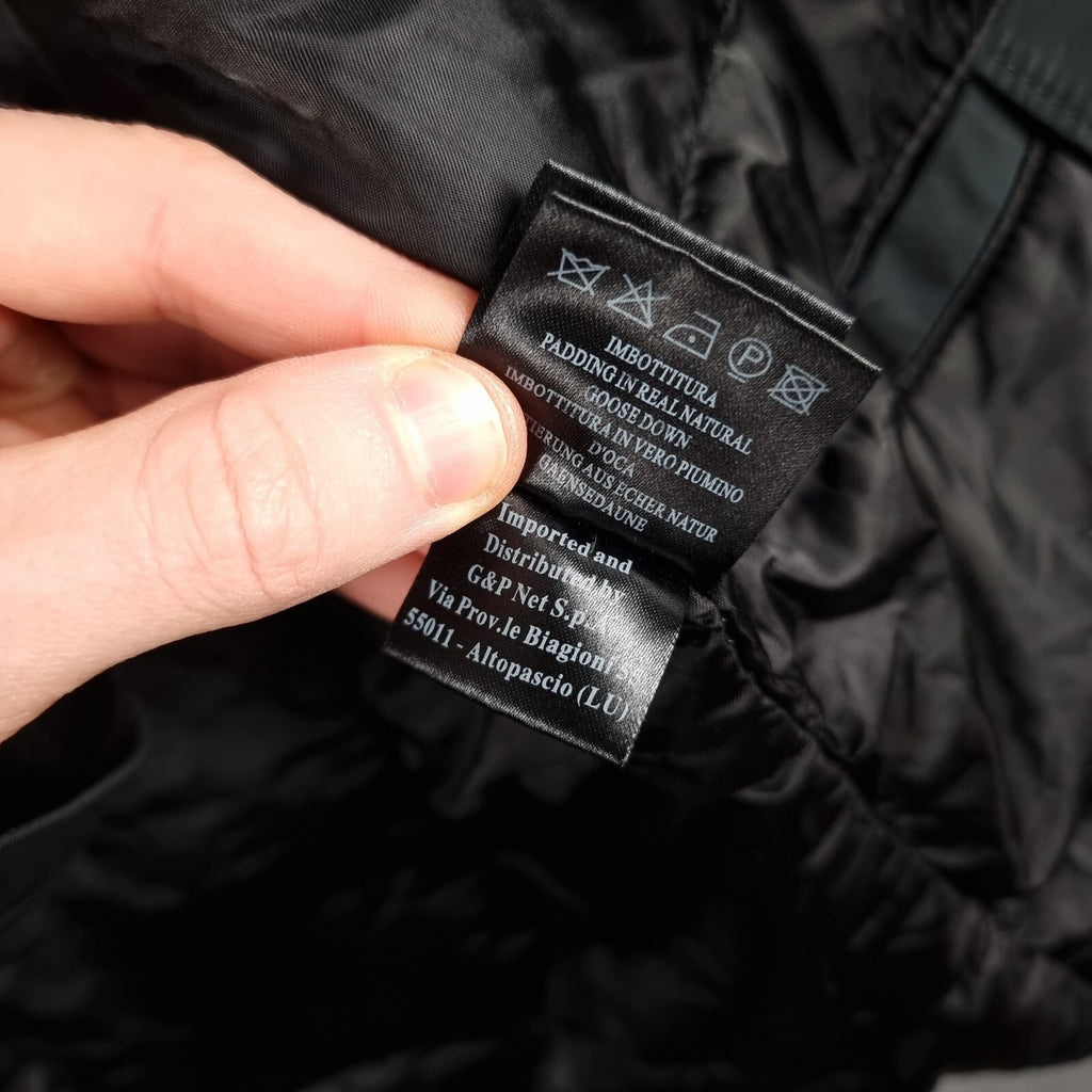 PEUTEREY Jacket Mens L Large 50 Black Goose Down Field Coat Military Collared