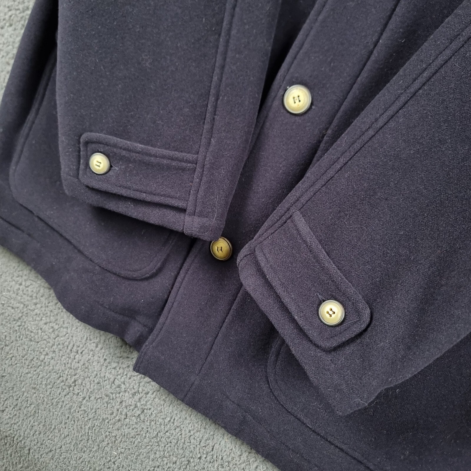 ERMENEGILDO ZEGNA Coat Mens XL Navy 100% Wool Overcoat Jacket Long Yachting
