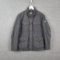 HUGO BOSS Jacket Mens 38R M Medium Black Military M65 Coat Biker Zip Insulated