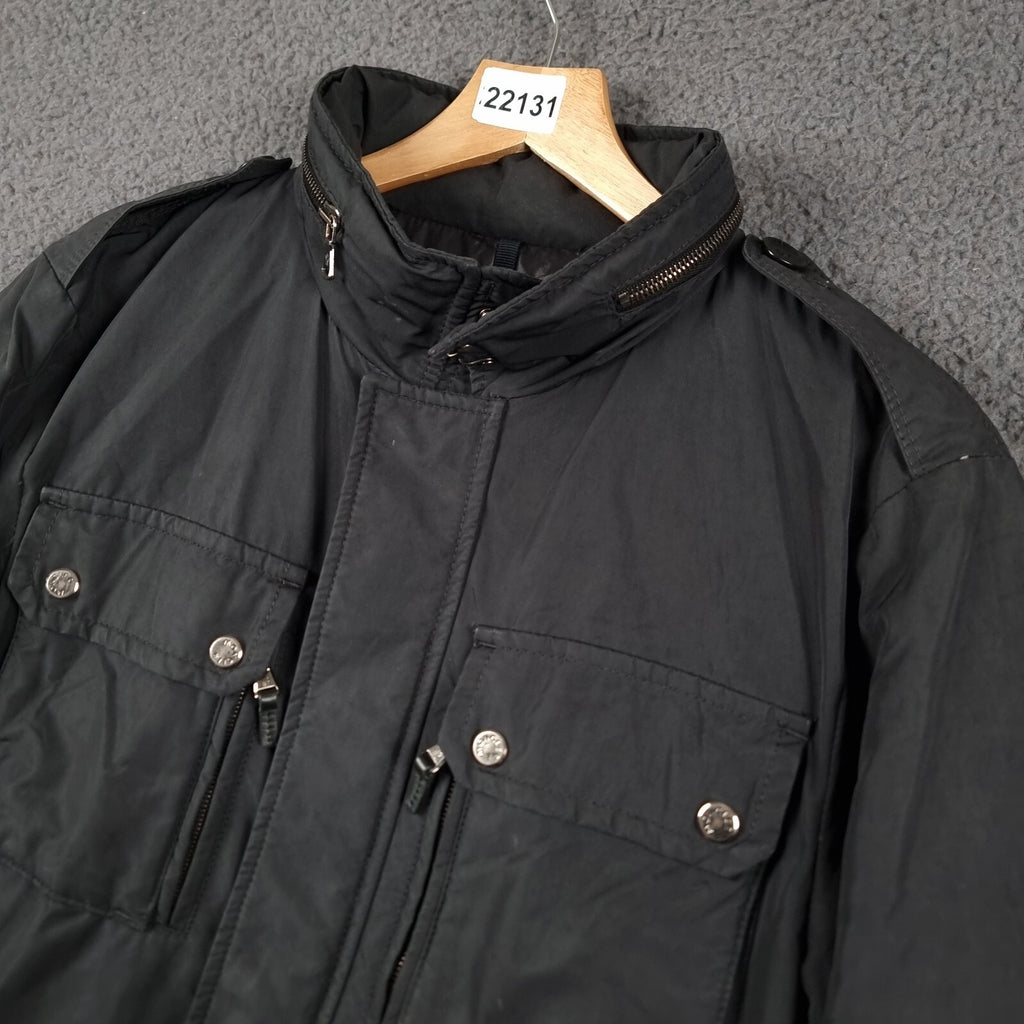 MONCLER Jacket Mens L Large Size 3 Black GLASTONE Down M65 Military Field Coat