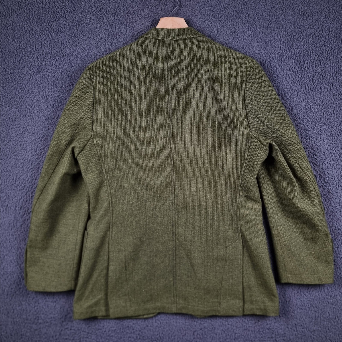 PAUL STUART Blazer Jacket Mens 40 Green Herringbone Wool Tweed Unstructured