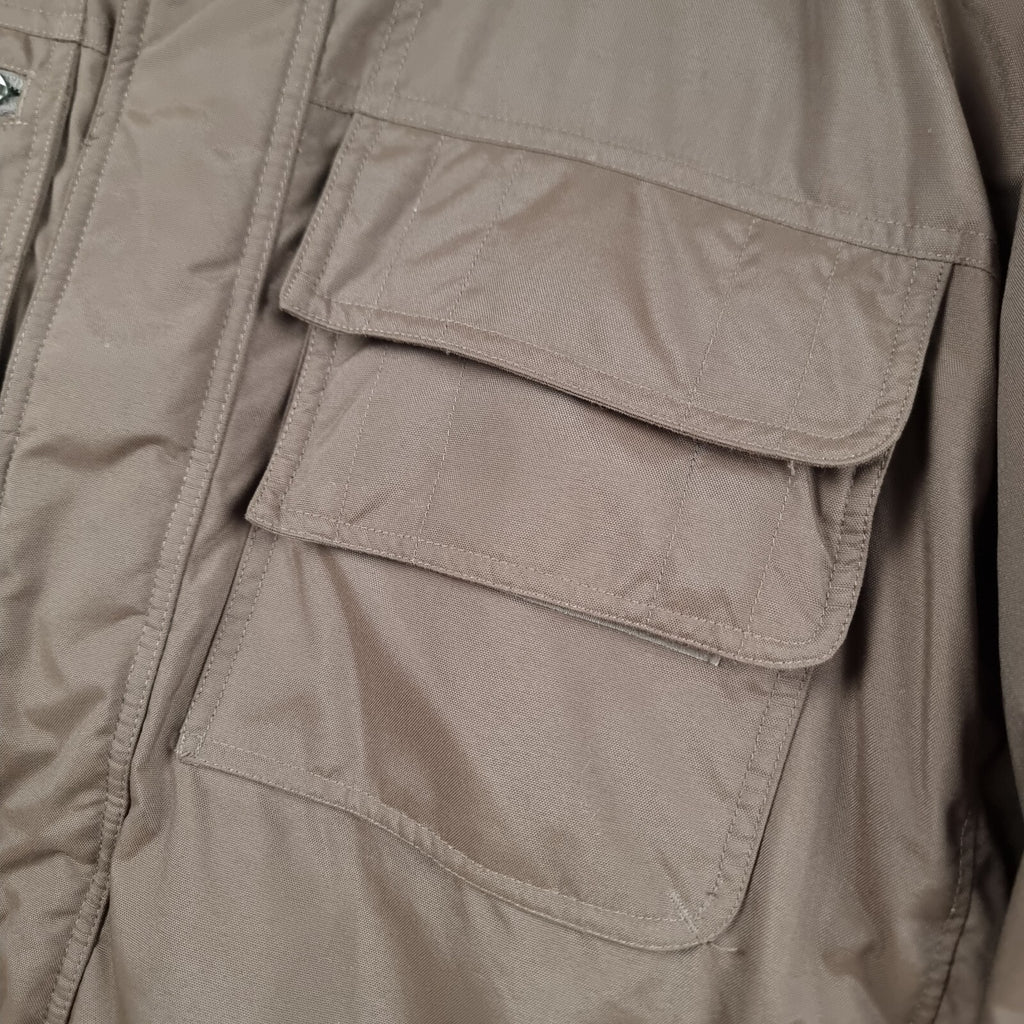 Columbia Jacket Mens 2XL Brown Down Fill Waterproof Puffer Bomber Multi Pocket