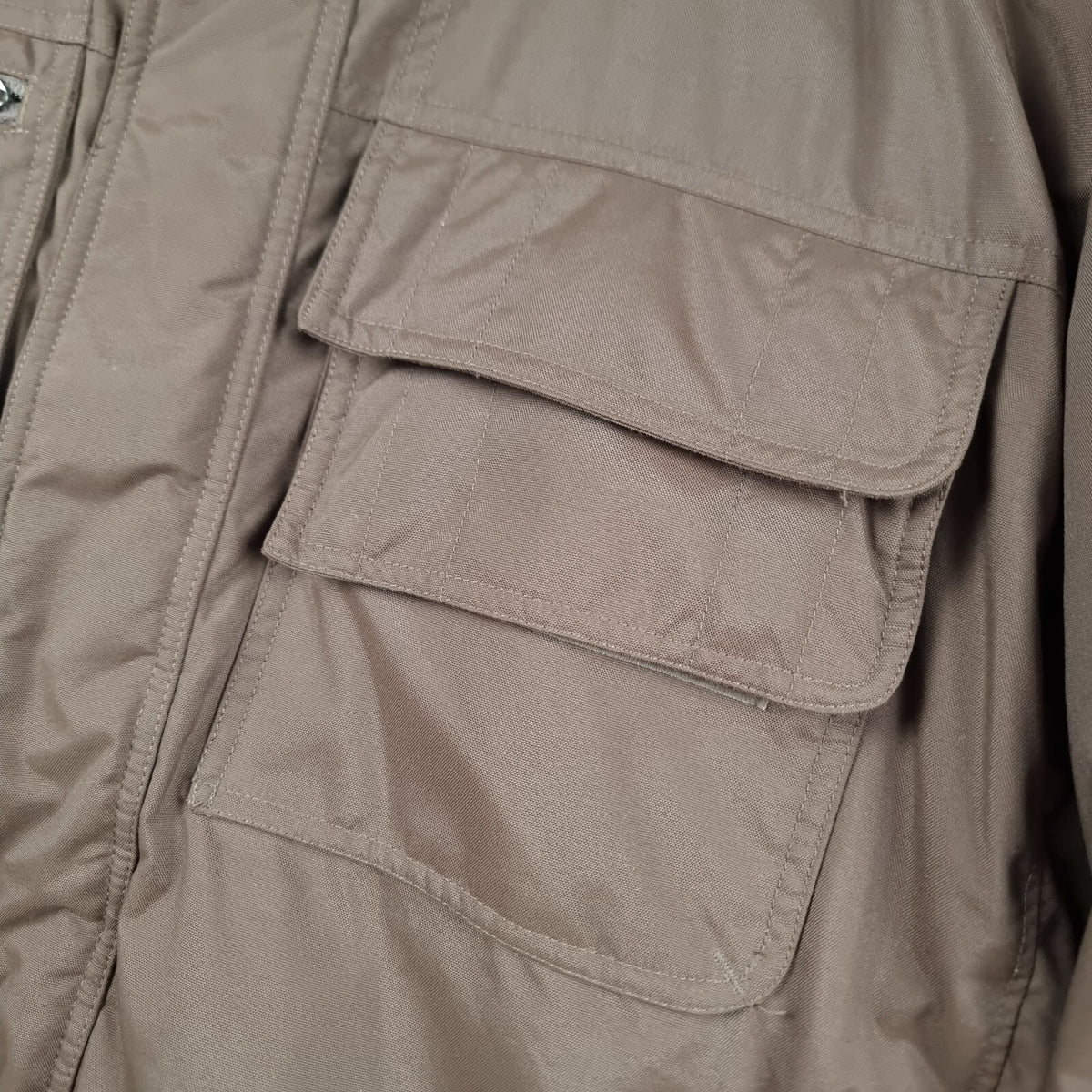 Columbia Jacket Mens 2XL Brown Down Fill Waterproof Puffer Bomber Multi Pocket