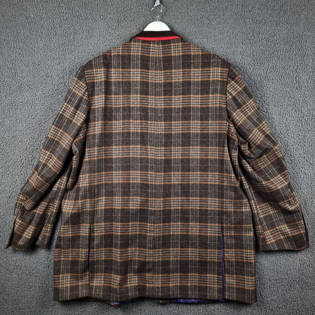 JOHNSTONS OF ELGIN Blazer Jacket Mens 56L 4XL Tweed 100% Wool Lambswool Bespoke