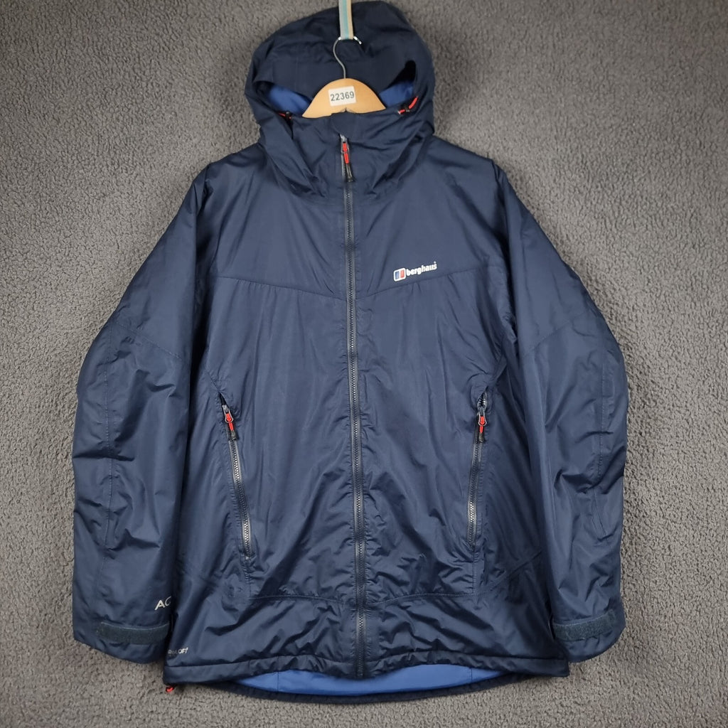 BERGHAUS Jacket Mens L Large Blue Maitland AQ2 Hydroloft Waterproof Insulated