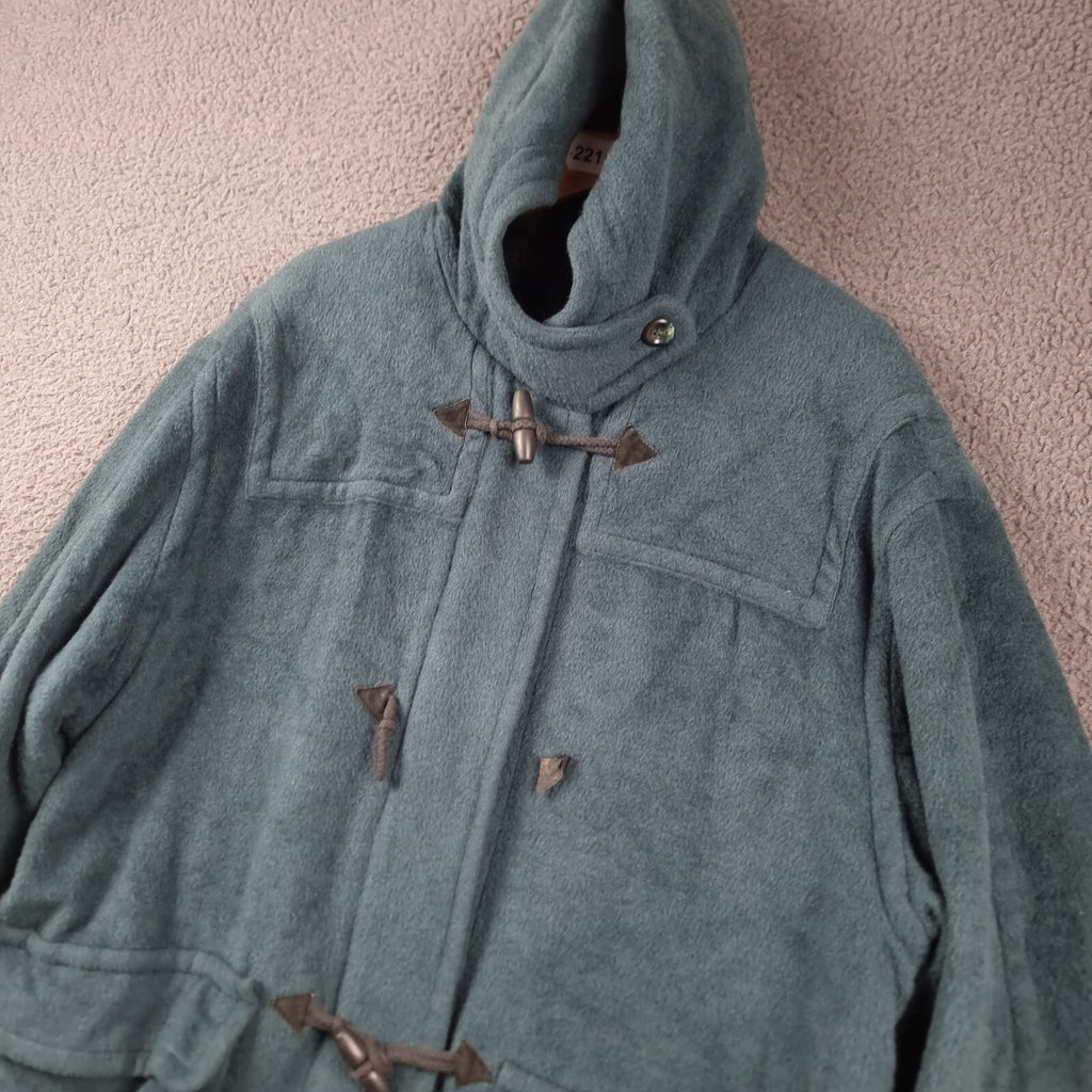 SPORTMAX MAX MARA Duffle Coat Women UK 14 Green Mohair Wool Blend Long Oversized