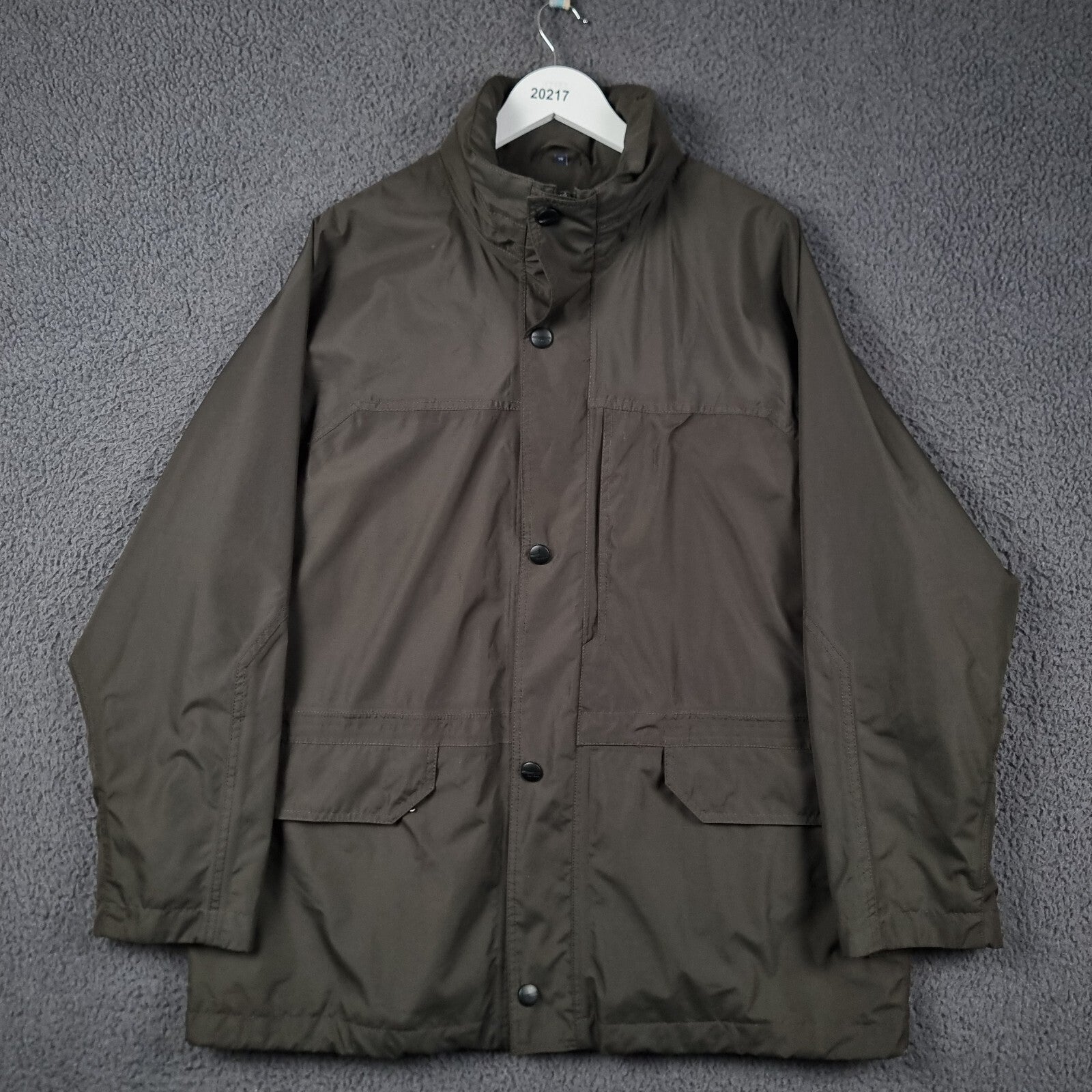 Vintage PAUL R SMITH Jacket Mens 28 2XL 3XL Grey Waterproof Rain Coat Hooded