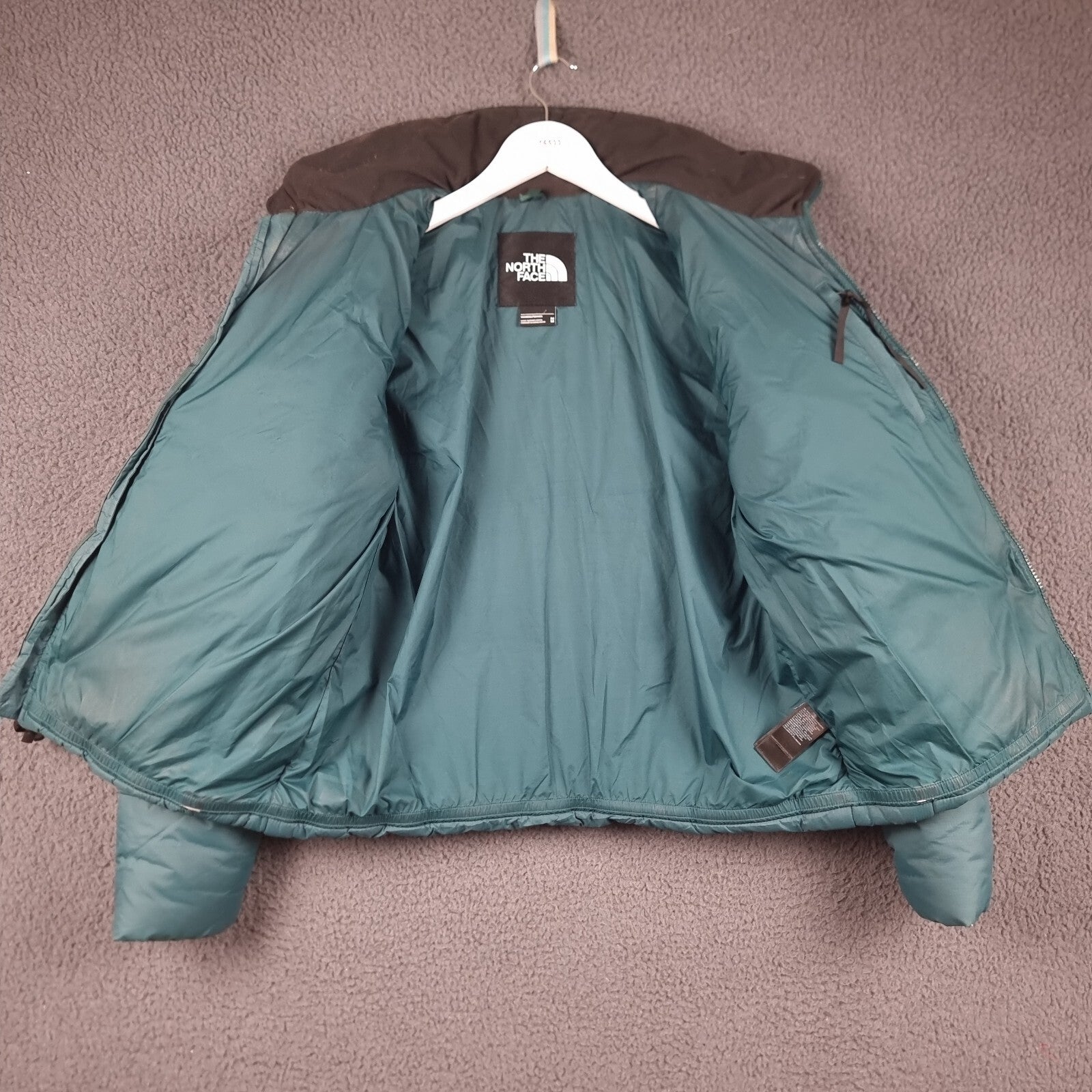 THE NORTH FACE Jacket Womens M Medium Green Black Saikuru Puffer Insulated Zip
