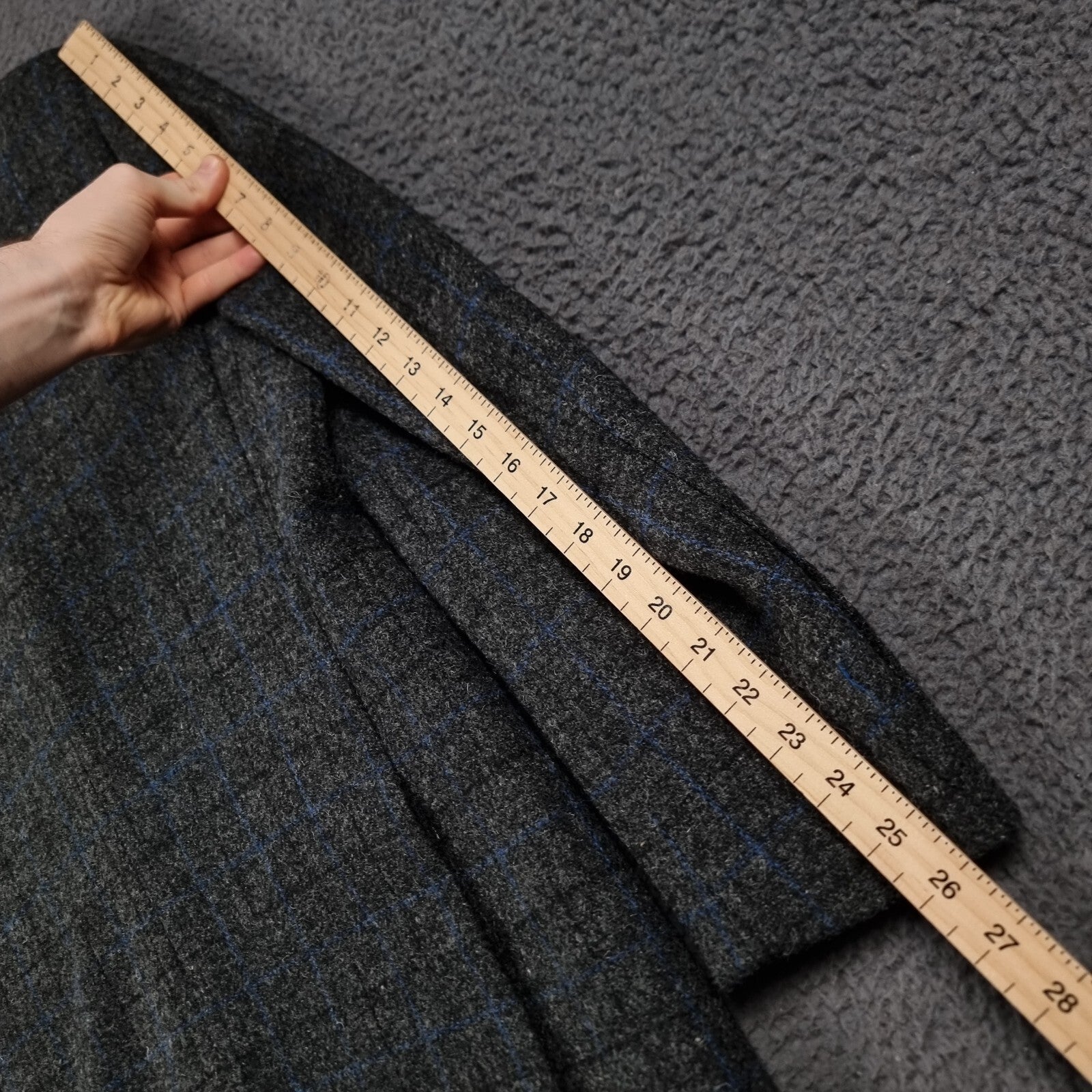Vintage HARRIS TWEED Suit Mens 44R W38 L30 Grey Check Hacking Blazer Trousers