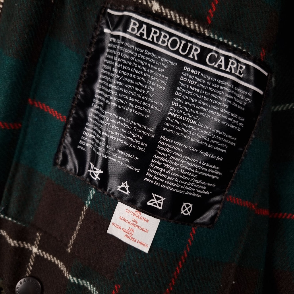 Vintage BARBOUR Northumbria Jacket Mens L C42 A400 Sage Wax Waxed Coat 80s 1987