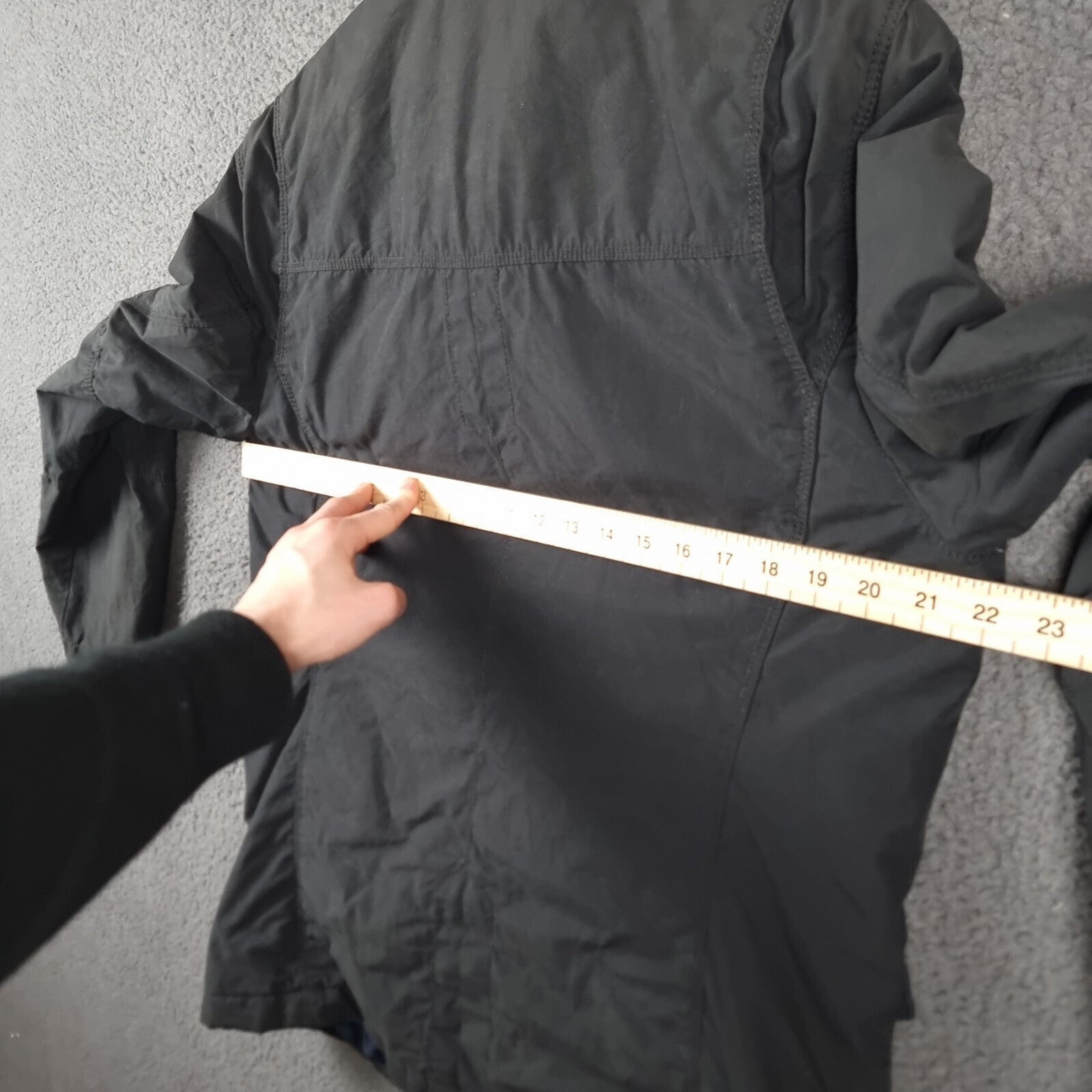 HUGO BOSS Jacket Mens 38R M Medium Black Military M65 Coat Biker Zip Insulated