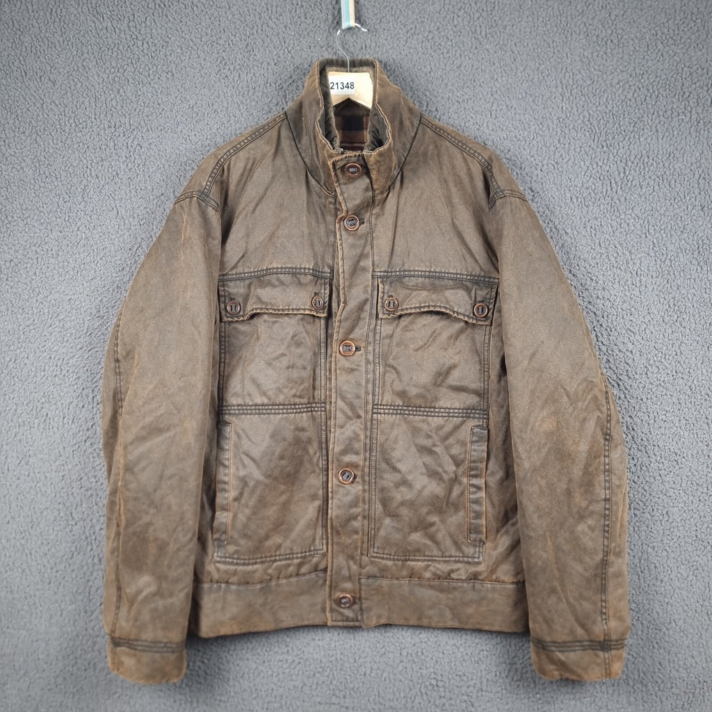 MARLBORO CLASSICS Jacket Mens 3XL Brown Wax Waxed Ranch Field Coat Utility Lined