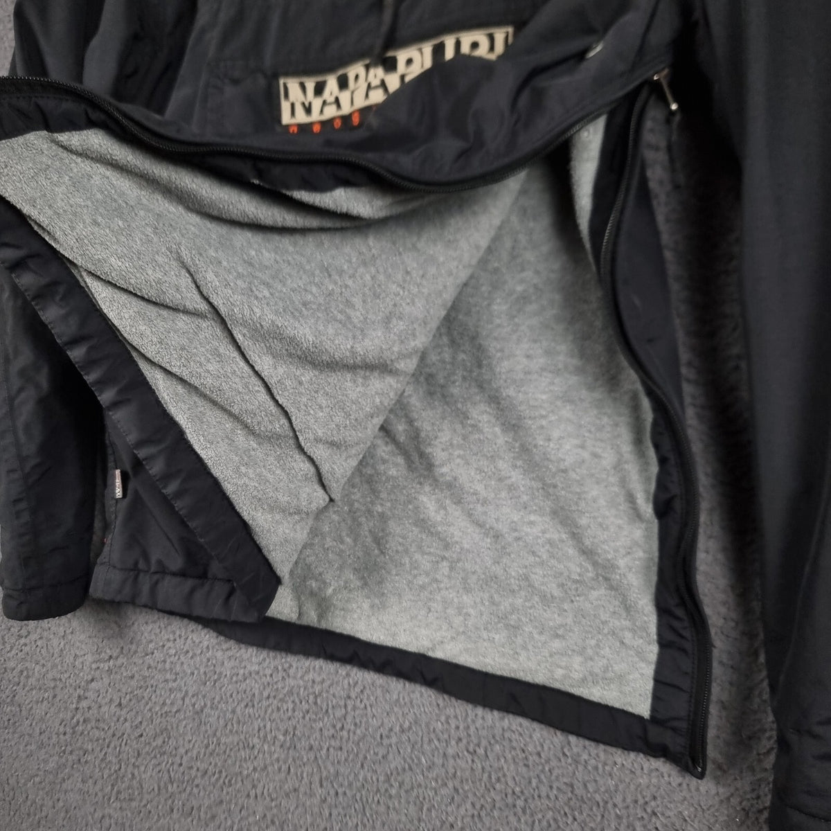 NAPAPIJRI Rainforest Winter Jacket Mens S Small Black Waterproof Fleece Smock