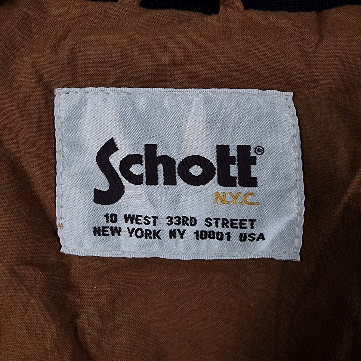 SCHOTT Goat Suede Leather Jacket Mens M Medium Brown Varsity Bomber LC300ST