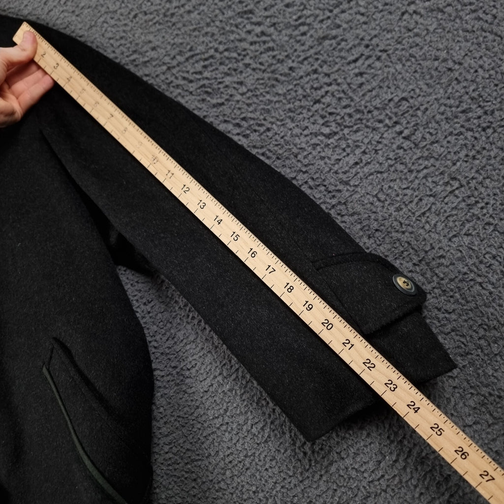 BUGATTI Coat Mens 2XL 27 Black Pischl Alpine Loden Wool Long Trench Overcoat