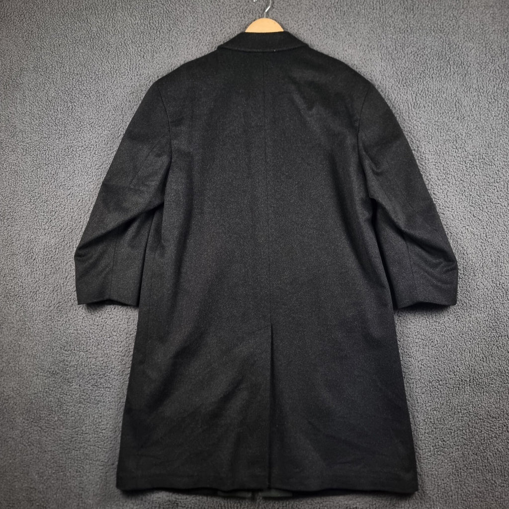BUGATTI Coat Mens 2XL 27 Black Pischl Alpine Loden Wool Long Trench Overcoat